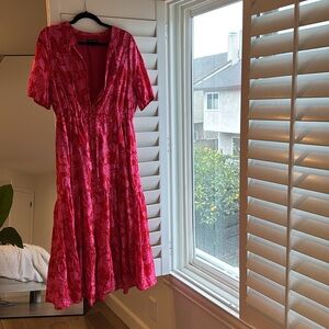 Saks Fifth Avenue Red & Pink Floral Maxi Sundress